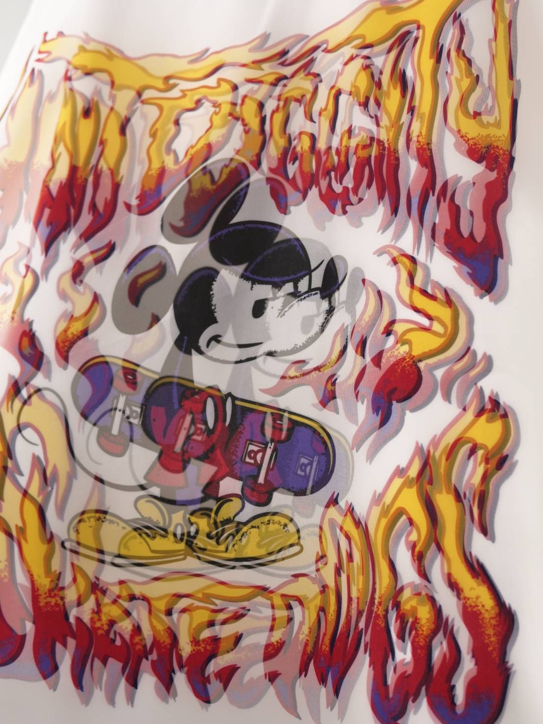 【MAXSIX3Dシリーズ】 SKATE / MICKEY / アートTシャツ / ディズニーライセンス商品 / WHITE / ユニセックス