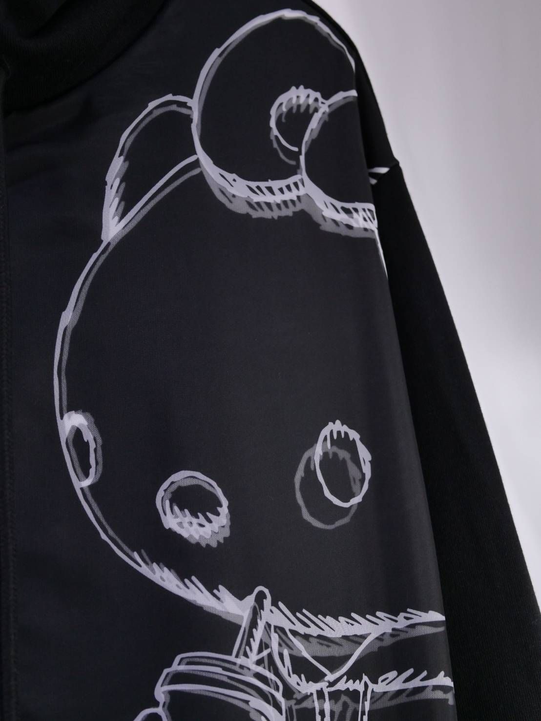 【3Dハローキティデザイン】アートパーカー / ZIPパーカー / サンリオ / BLACK / ユニセックス