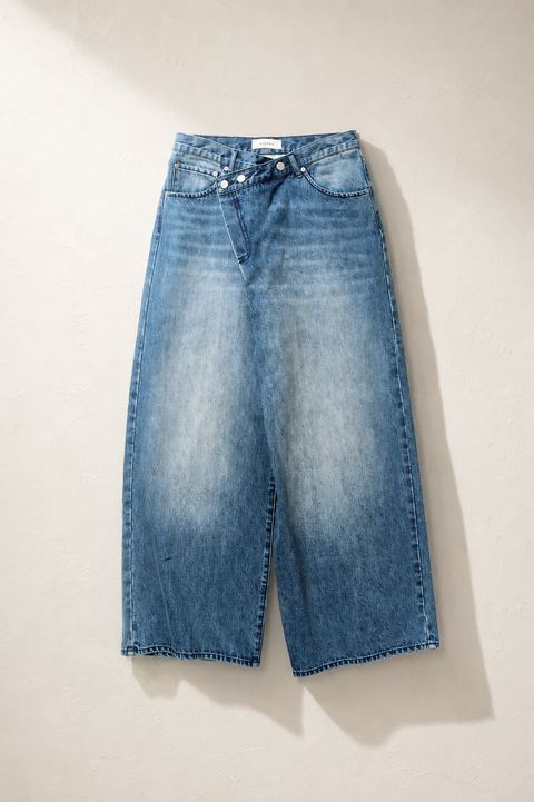【ワイドデニムパンツ】 OVERLAP DENIM WIDE PANTS / インディゴブルー / ストレート / 13.3オンス