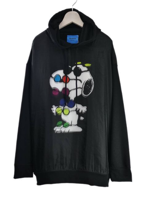 【スヌーピーシリーズ】 TR-059 / SNOOPY / ライセンス商品 / 3Dアート / スヌーピー/ パーカー / BLACK  / UNISEX