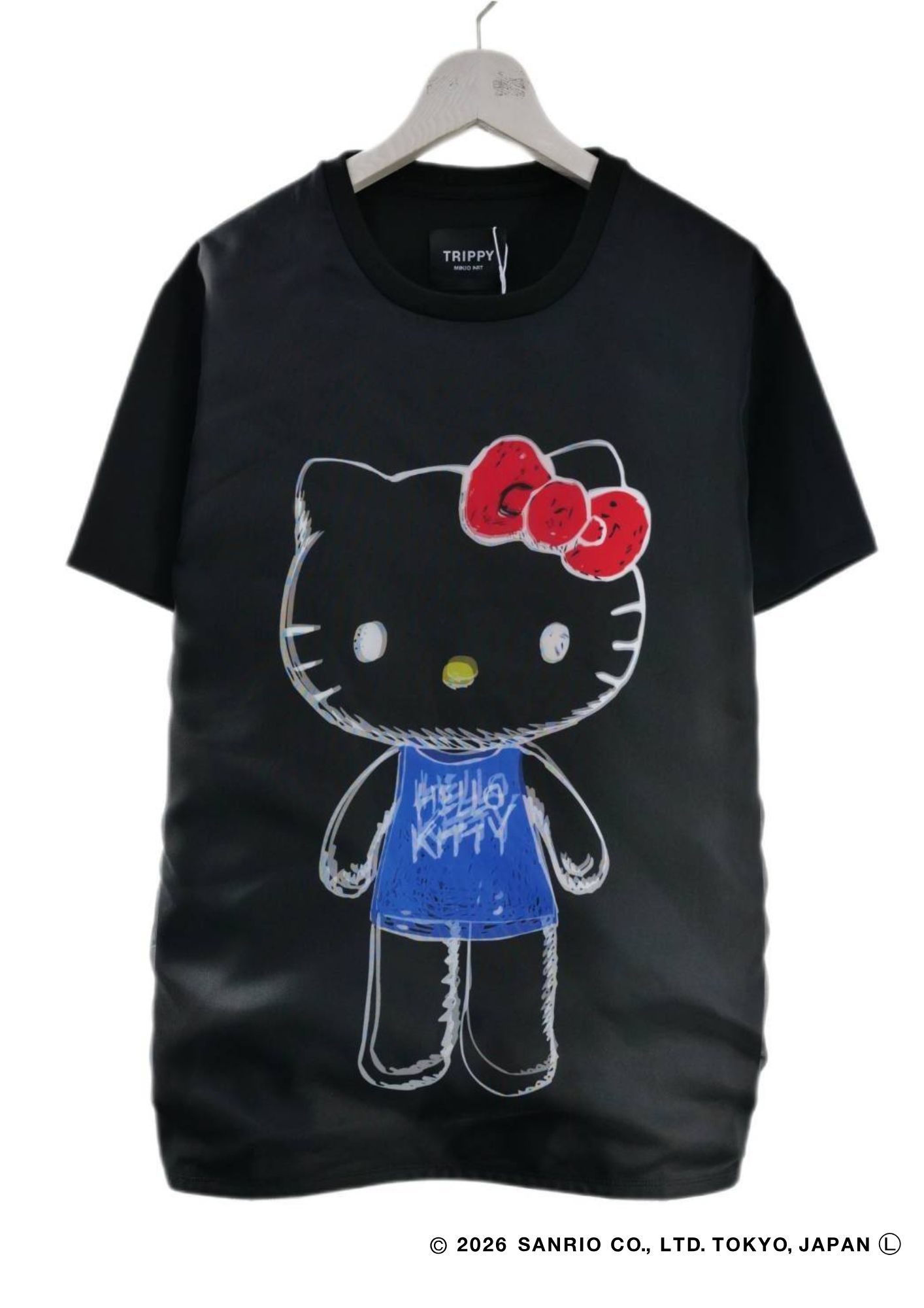 【HELLO KITTY デザイン】TR-094 アートTシャツ / サンリオキャラクターコラボ / BLACK / ユニセックス