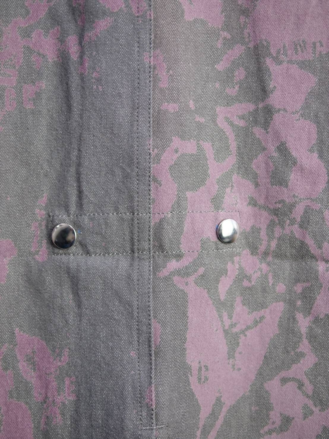 【1点物】ブリーチ花柄プリント モッズコート｜ミリタリー×現代アート｜大人のための3シーズンアウター