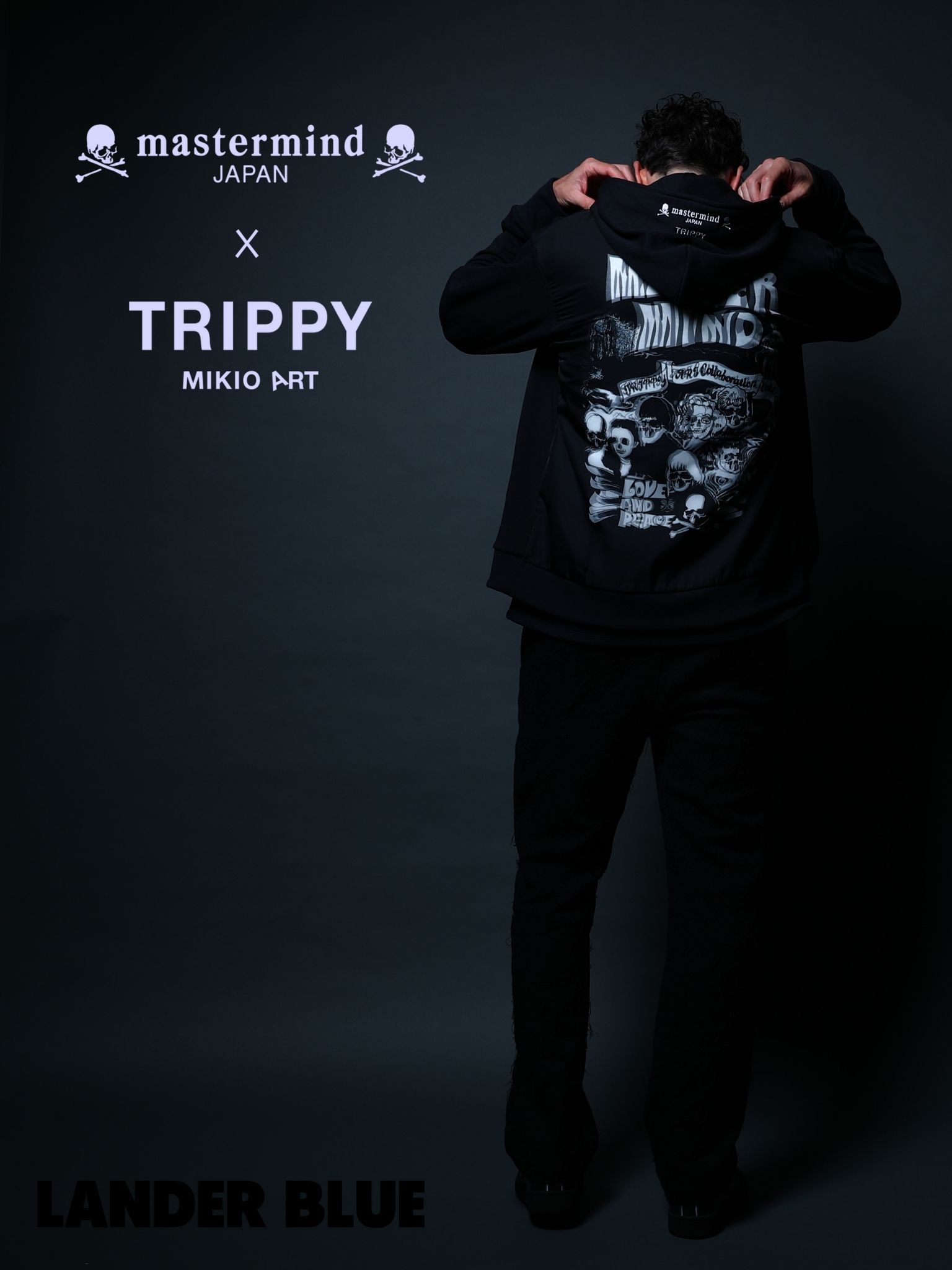 1月17日からの販売【mastermind JAPAN コラボレーション】 TRMM-005 ROCK STARS / ZIP PARKA /BLACK/ 3Dアート/ UNISEX/