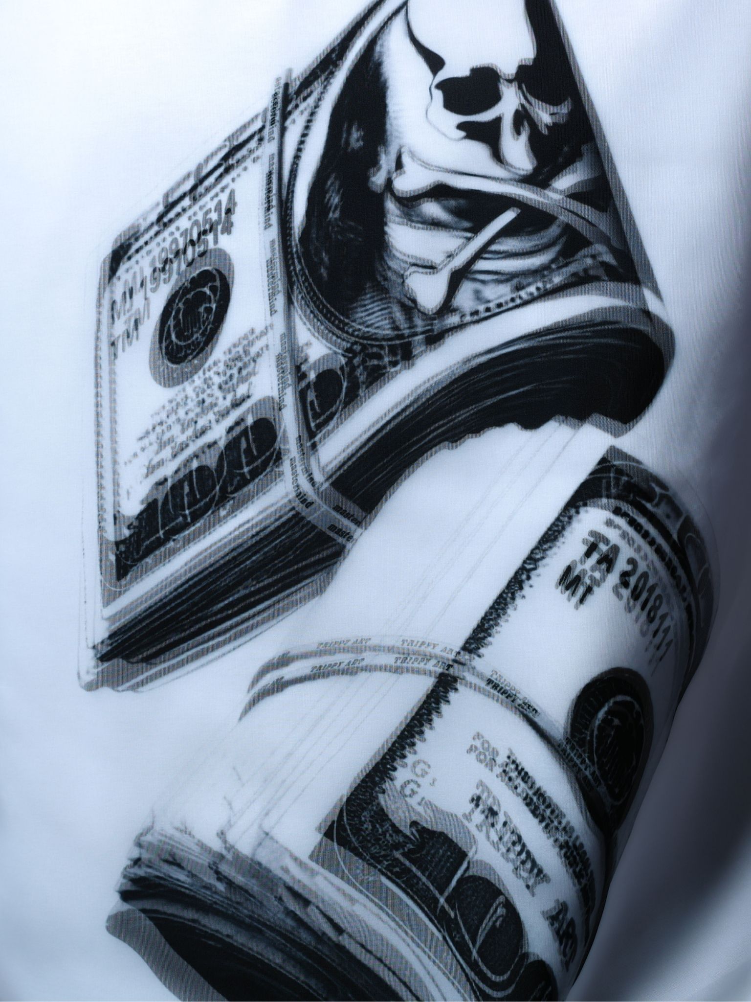 1月17日からの販売【mastermind JAPAN コラボレーション】 TRMM-002 $1,000 /T-SHIRT / WHITE/ 3Dアート/ UNISEX/