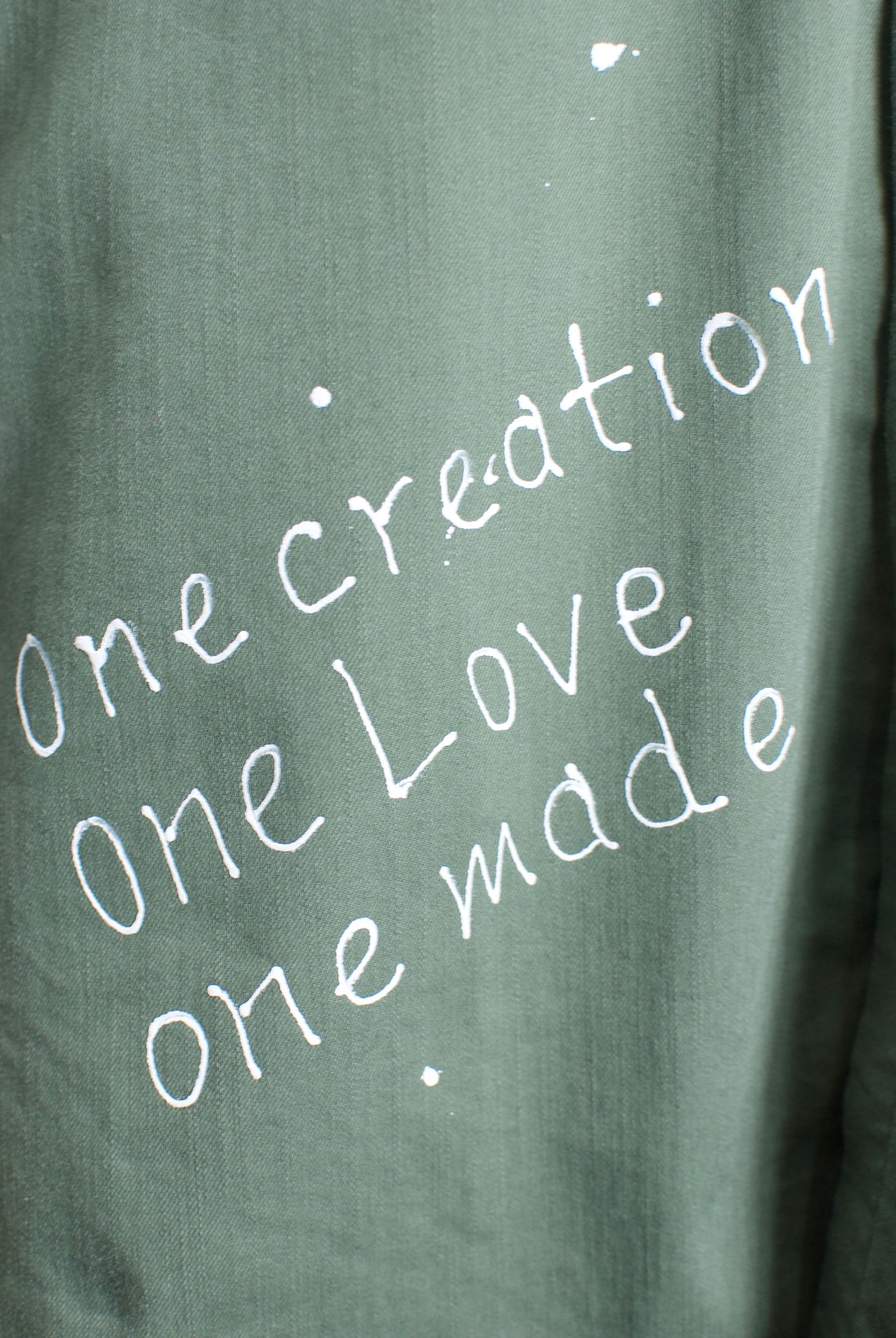 ONE-512 Long Military Shirt / ミリタリーシャツ / Hand Made / ハンドメイド / Dog / ハンドペイント