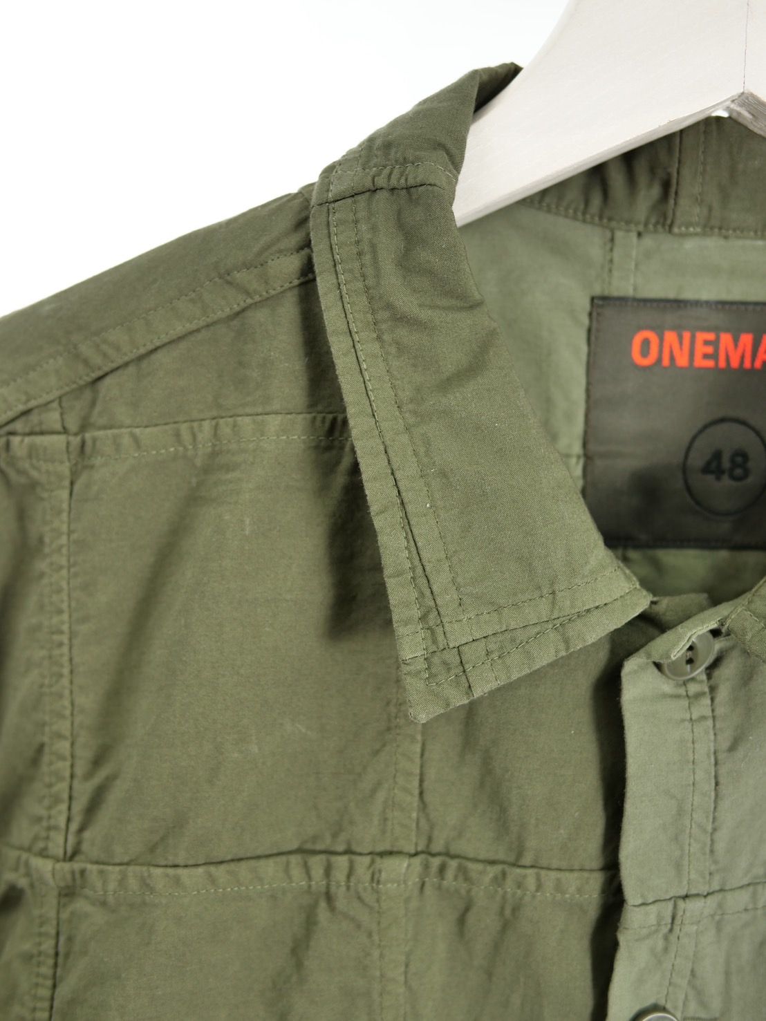 【世界で一枚だけ】 Artミリタリーシャツ / パッチワークシャツ / ユーティリティーシャツ /  KHAKI / カーキ