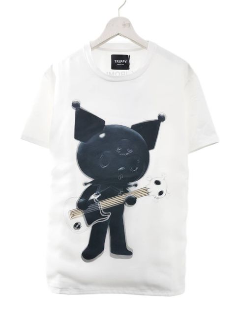 【3Dクロミ デザイン】TR-097“BLACK KUROMI“ アートTシャツ / サンリオ /  WHITE/ ユニセックス