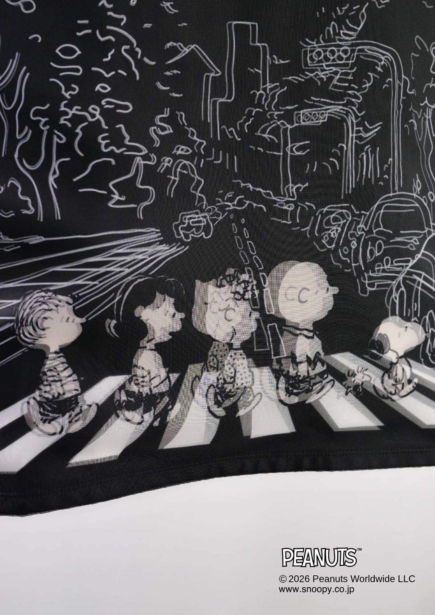【PEANUTS  SNOOPY】 TR-098 / スヌーピー3DプリントTシャツ/  / BLACK / UNISEX