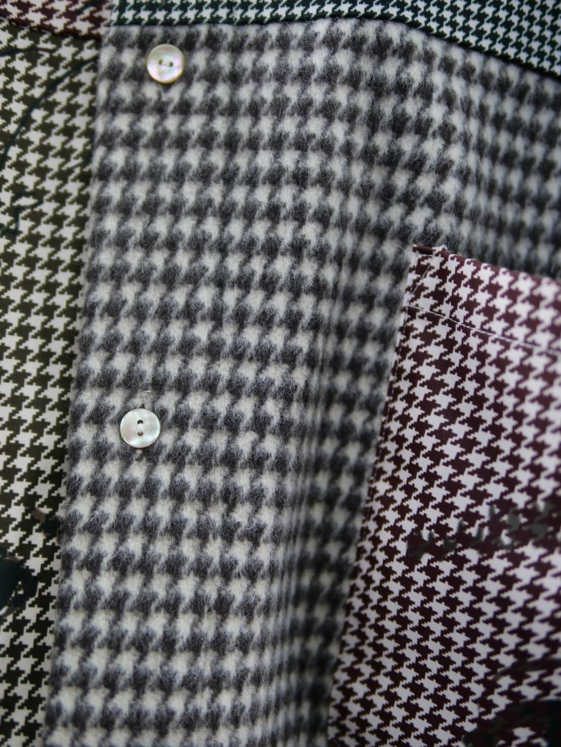 異なるチドリ柄を組み上げたモードシャツ｜40代からの大人に似合う一着｜オーバーサイズ｜ユニセックス