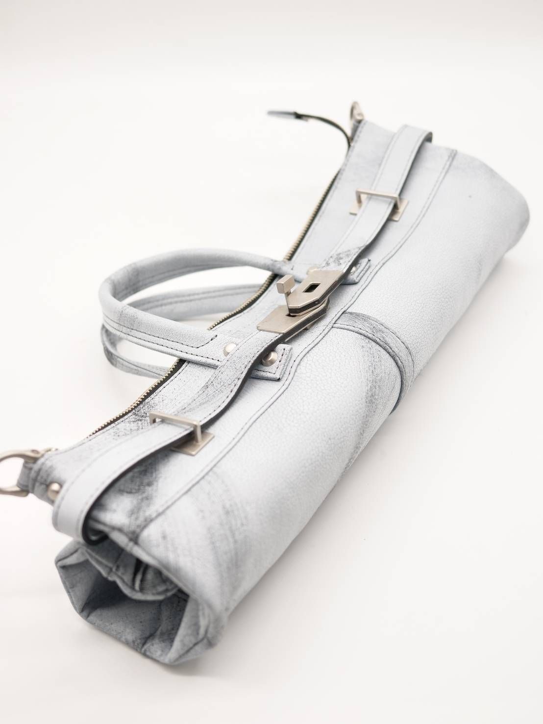 M.U.L 日本製 本革ヘルメットバッグ ヴィンテージホワイト｜2WAY ショルダートート｜姫路レザー使用｜メンズ レディース UNISEX