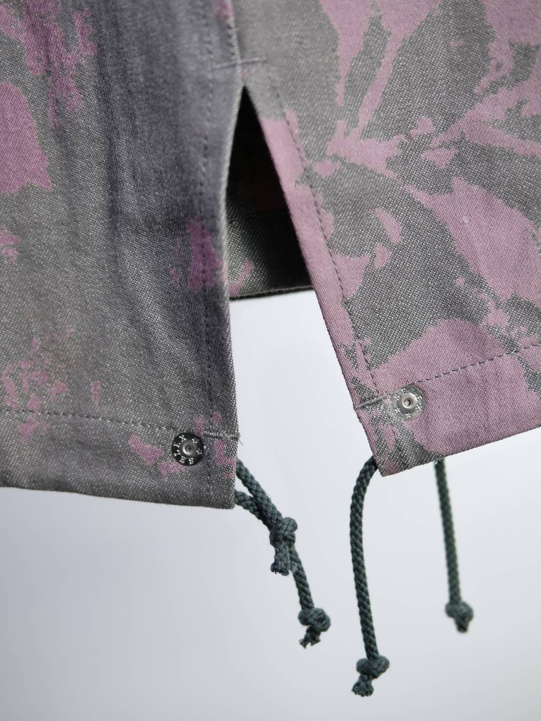 【1点物】ブリーチ花柄プリント モッズコート｜ミリタリー×現代アート｜大人のための3シーズンアウター