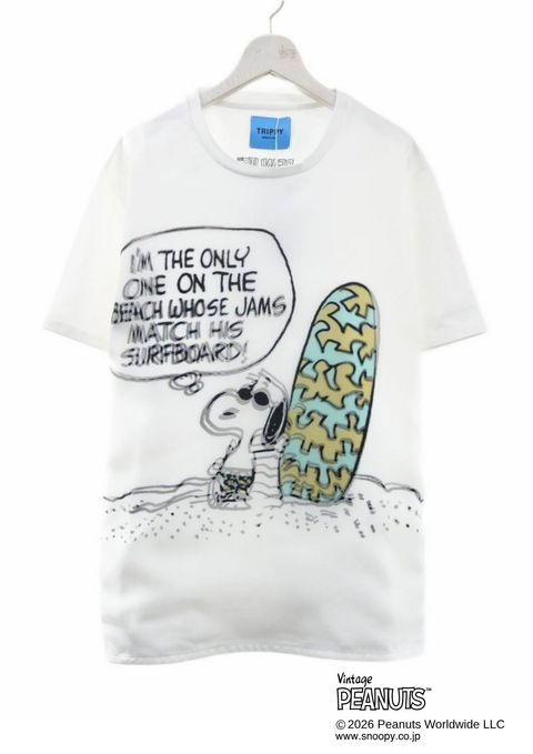 【PEANUTS  SNOOPY】 TR-099 / スヌーピー3DプリントTシャツ/  / WHITE / UNISEX
