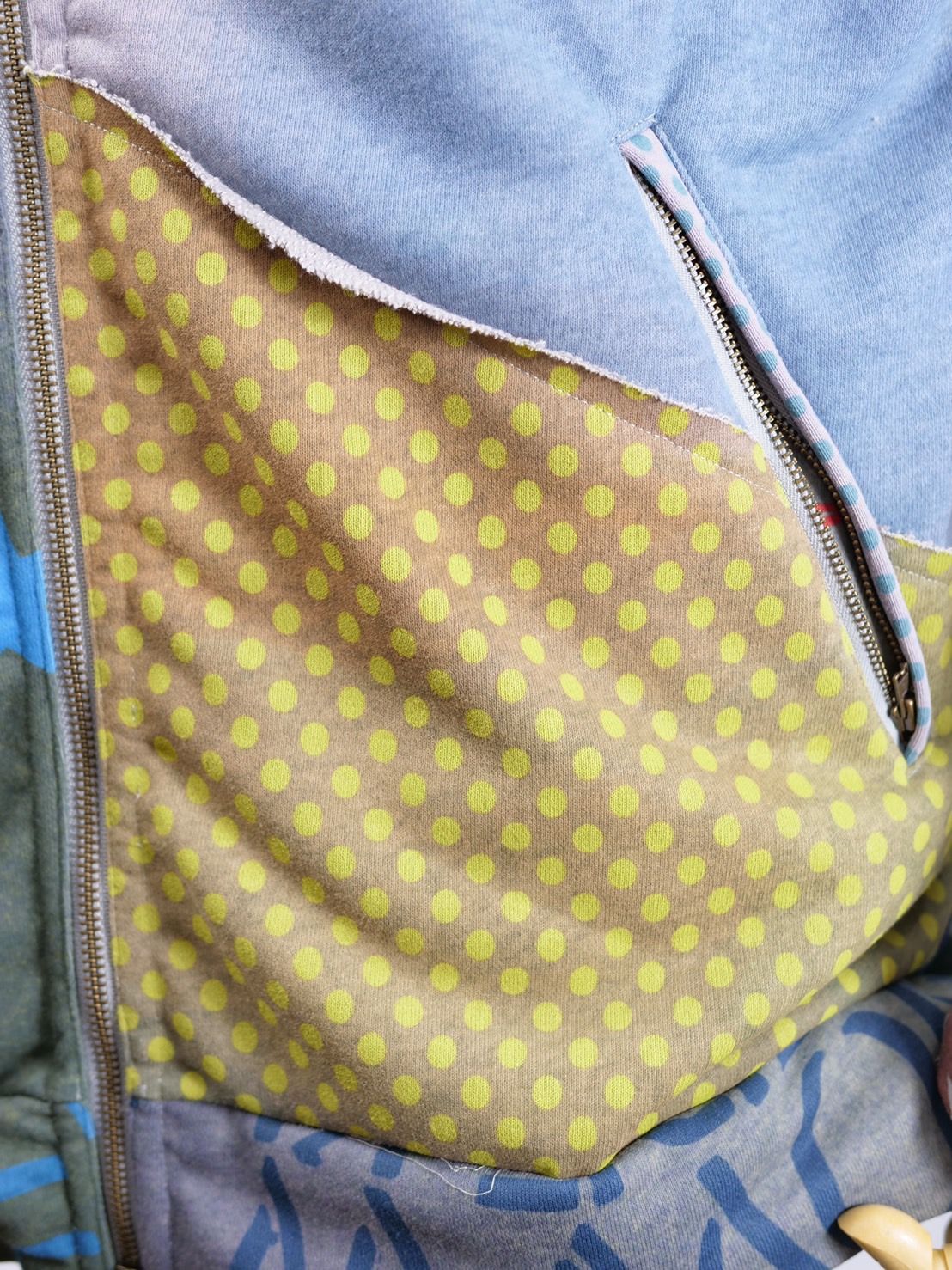 【異素材を組み合わせた逸品】ONE-1009 / HOODED BLOUSON / レイヤードZIPパーカー