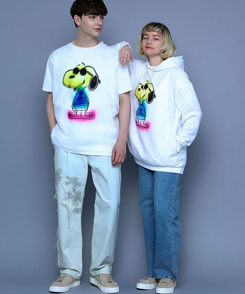 【スヌーピーシリーズ】 TR-058 / SNOOPY / ライセンス商品 / 3Dアート / スヌーピー / パーカー / WHITE / UNISEX