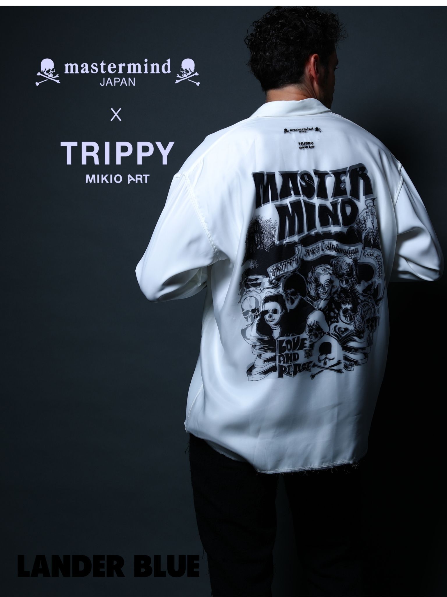 1月17日からの販売【mastermind JAPAN コラボレーション】 TRMM-4 ROCK STARS / SHIRT /WHITE/ 3Dアート/ UNISEX/