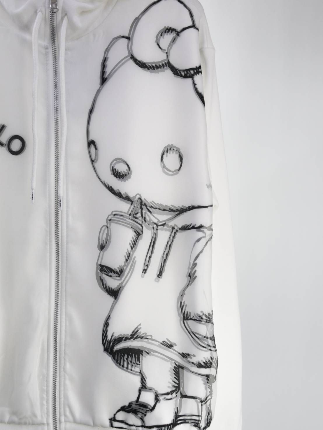 【3Dハローキティデザイン】TR-103 / アートパーカー / ZIPパーカー / サンリオ / WHITE / ユニセックス