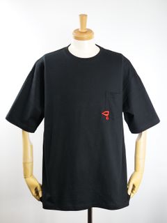 【3D刺繍】LANDER BLUE オリジナル /  BLACK / ブラック / マリリンモンローキスマーク / ビックシルエット / 1ポケTシャツ