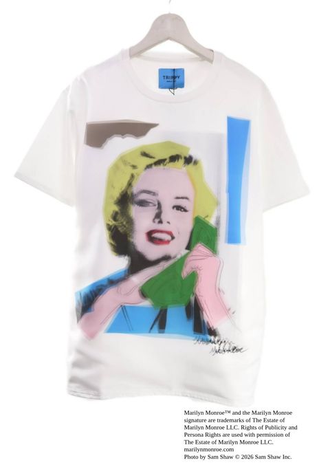 【マリリンモンローデザイン】TR-141 / MONROE TELEPHONE / 3DTシャツ / WHITE / ユニセックス