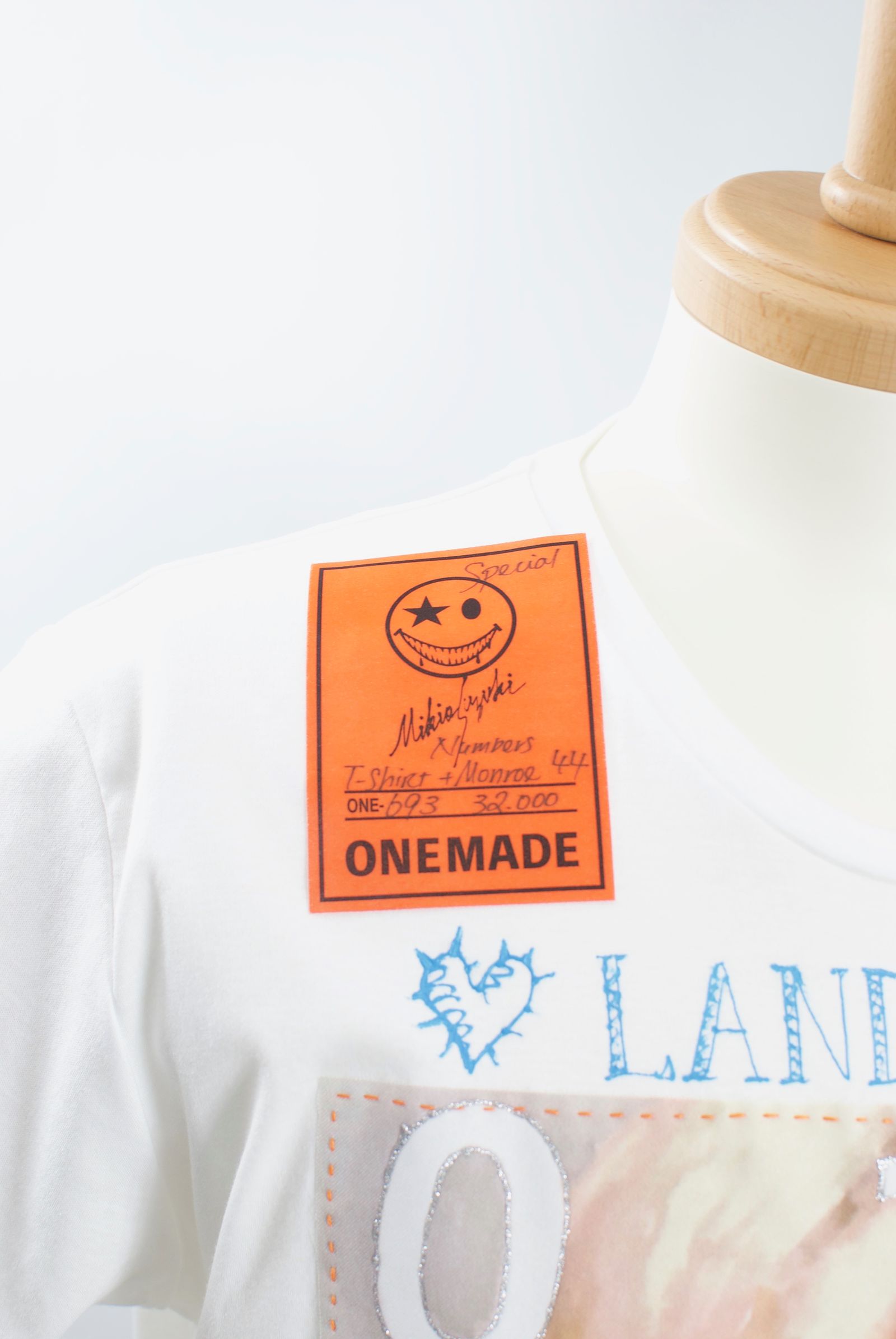 ONE-693 MONROE  44サイズ / ハンドメイド / LANDER BLUE 別注モデル  / 1点もの /アートTシャツ