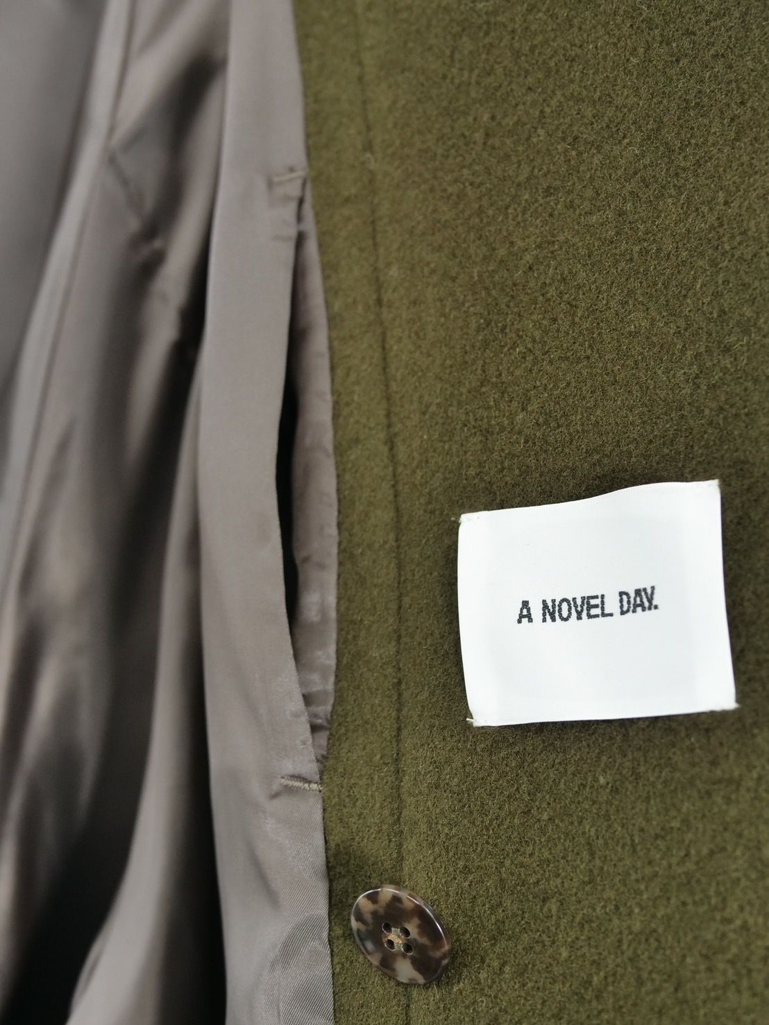 【WOOL混紡コート】ハイネックダッフルコート / メルトン生地 / オーバーサイズコート / BROWN KHAKI