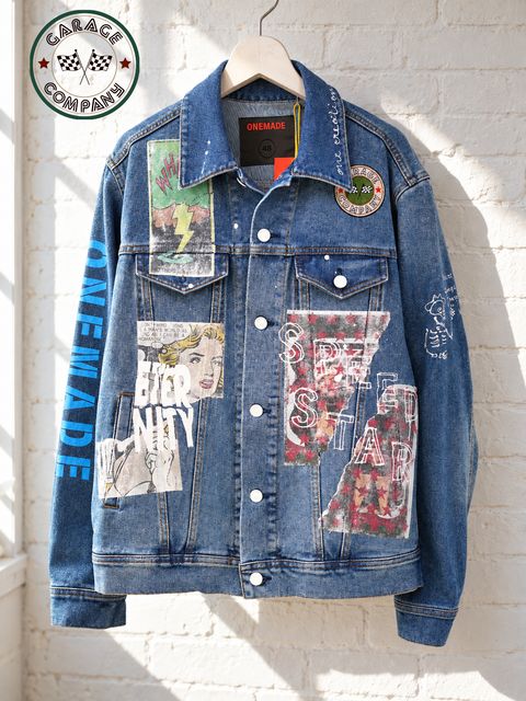 【ONEMADE × GARAGE COMPANY コラボ】 デニムジャケット｜LAカスタムバイクカルチャーと現代アートが融合した限定モデル