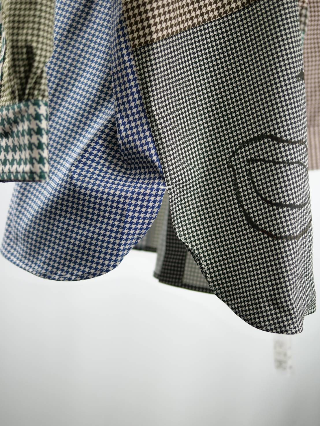 異なるチドリ柄を組み上げたモードシャツ｜40代からの大人に似合う一着｜オーバーサイズ｜ユニセックス