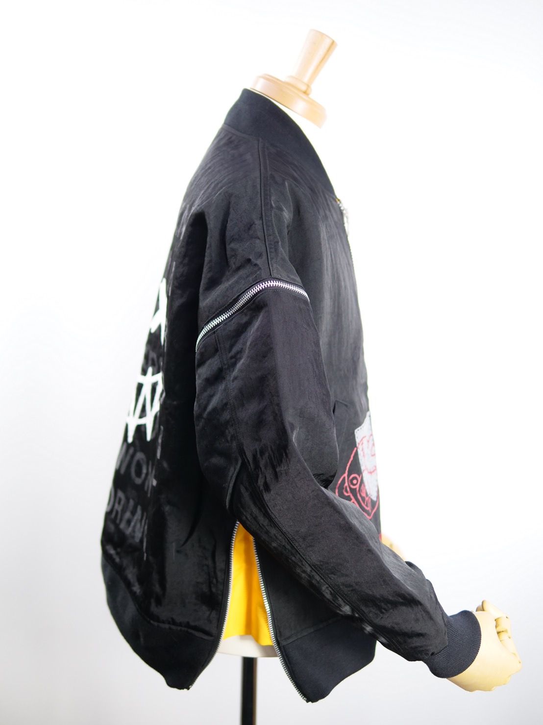 【4つのスタイルが楽しめる】 リバーシブル MA-1  4WAY/ BLACK ブラック /   フライトジャケット  B-15 後継モデル / ナイロン 100%  / UNISEX  ユニセックス