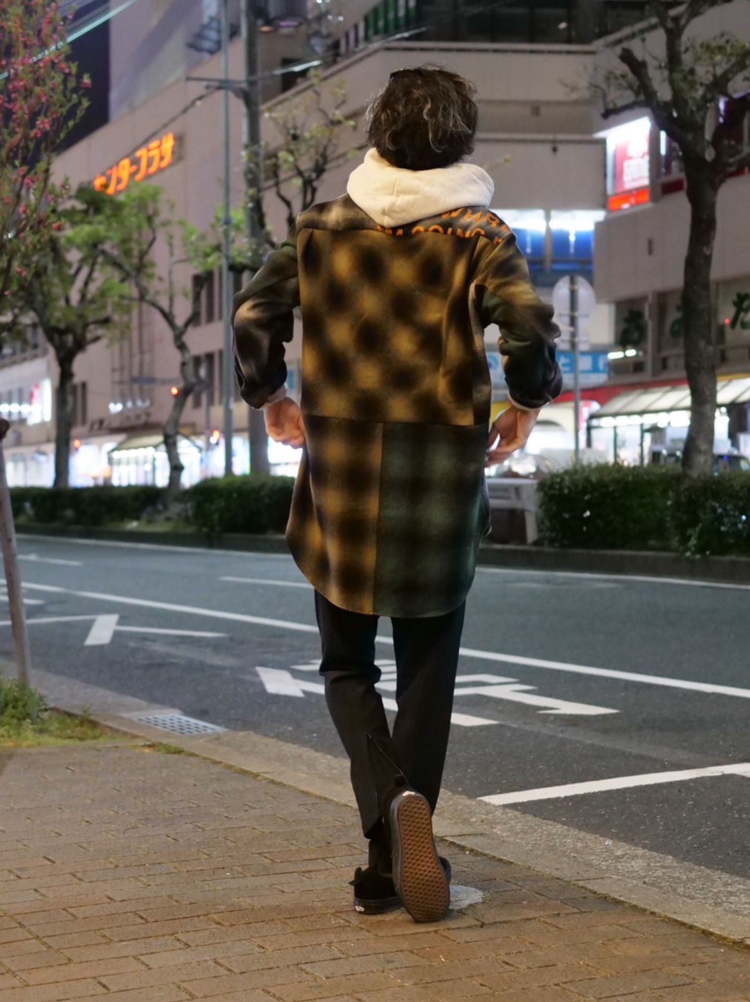 【アートなチェックシャツ】 ウール素材 / チェックシャツ / チェック柄 / ユニセックス/ ハンドメイド / アートブランド