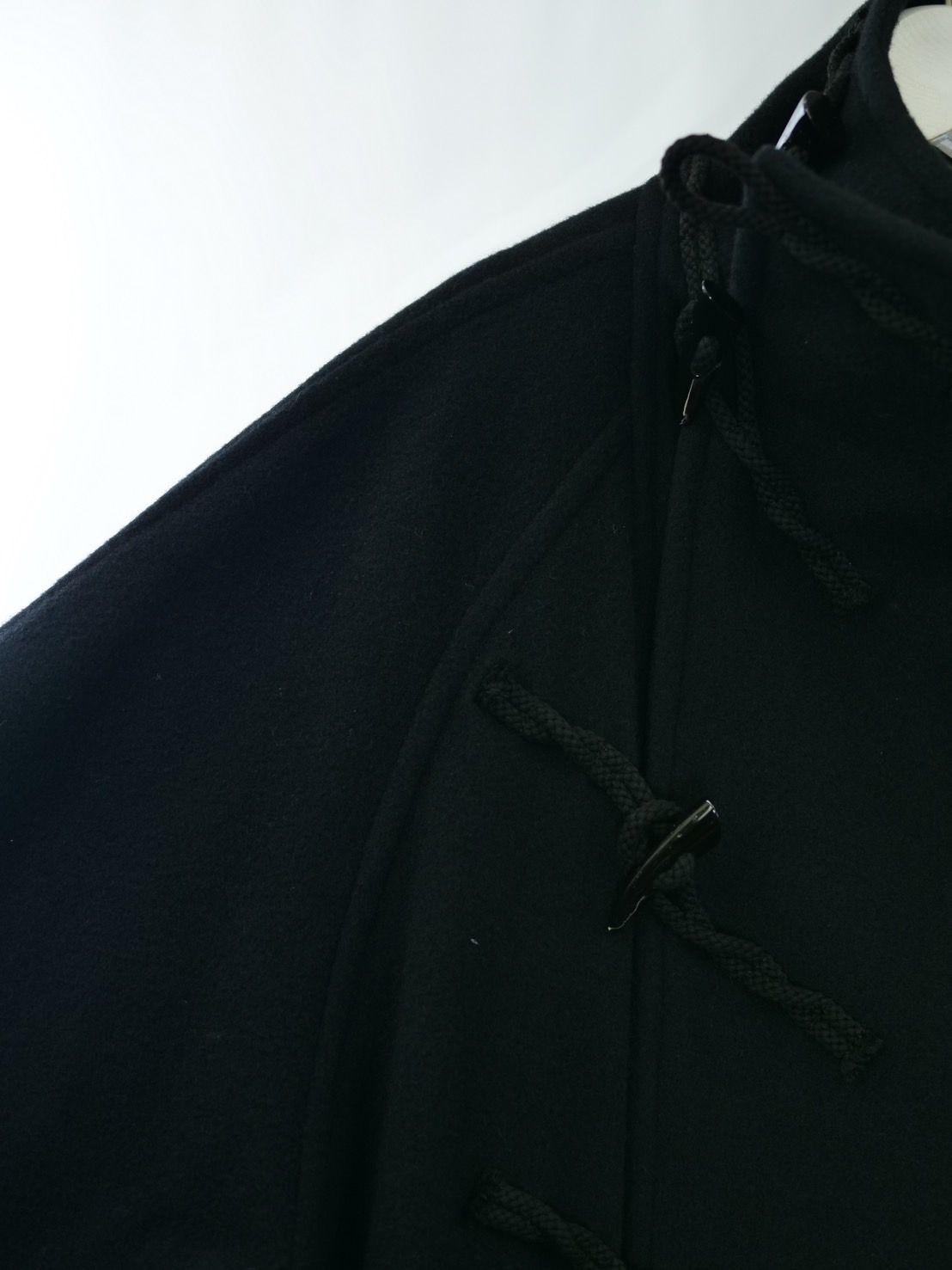 【WOOL混紡コート】ハイネックダッフルコート / メルトン生地 / オーバーサイズコート / BLACK