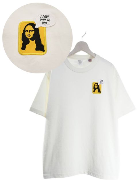 「リメイクTシャツ」 モナリザTシャツ /ワッペン / WHITE / ユニセックス / usaコットン tシャツ