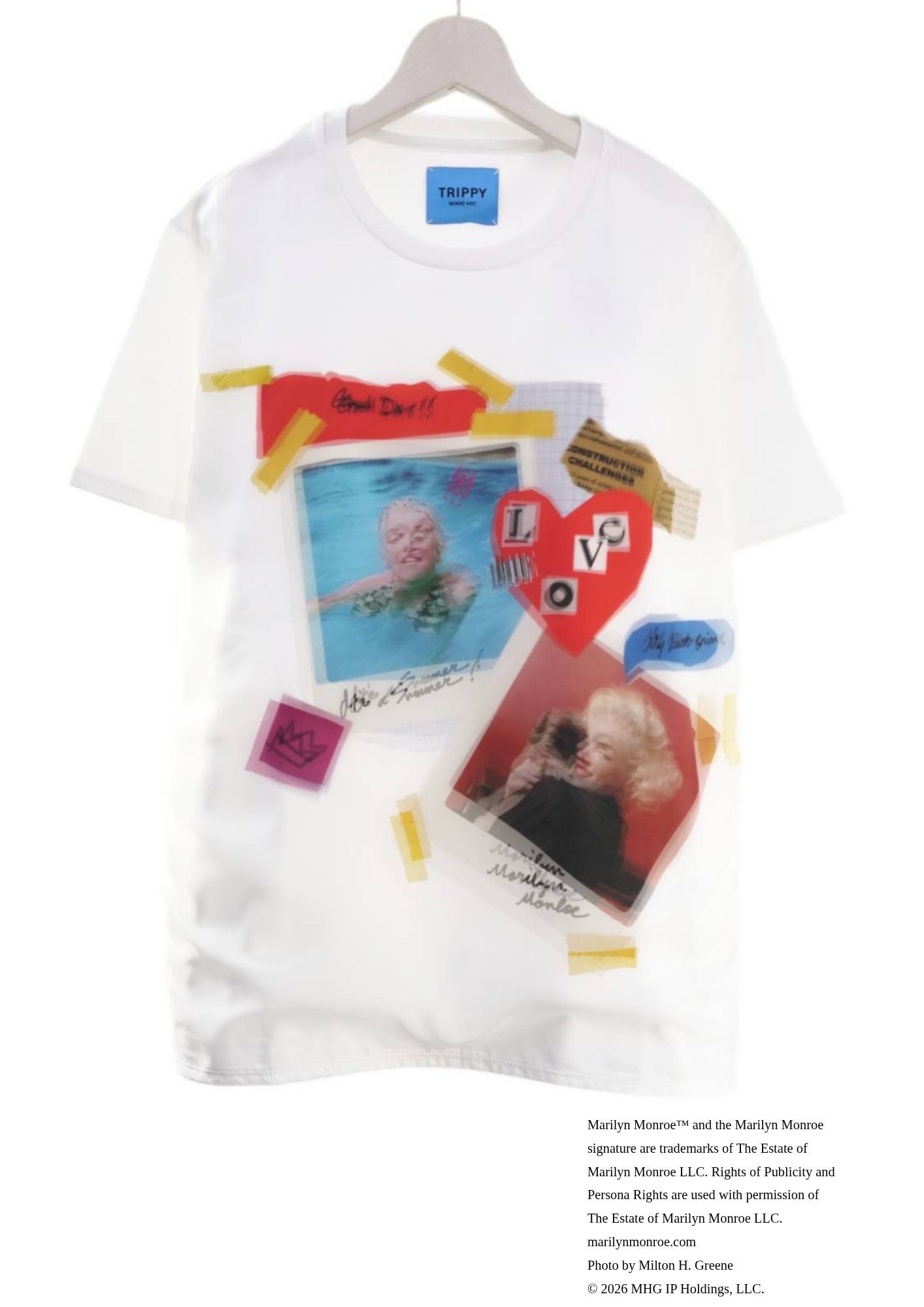 【マリリンモンローデザイン】TR-140 / MONROE SNAP PICTURE / 3DTシャツ / WHITE/ ユニセックス