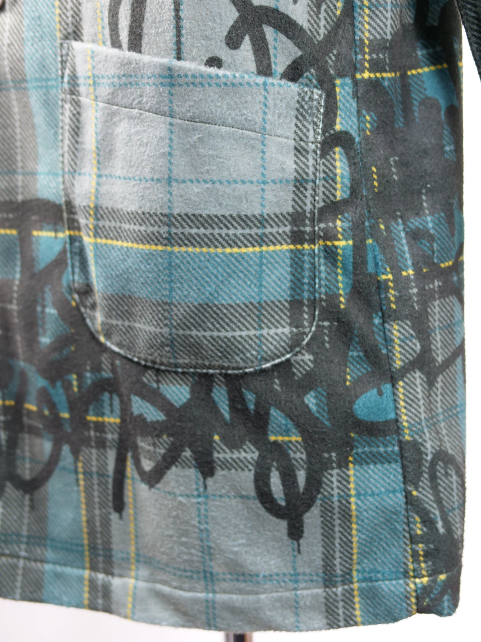 MX-1134 SHAWL COLLAR COAT / ショールカラー / タータンチェック/ ウーリーテック