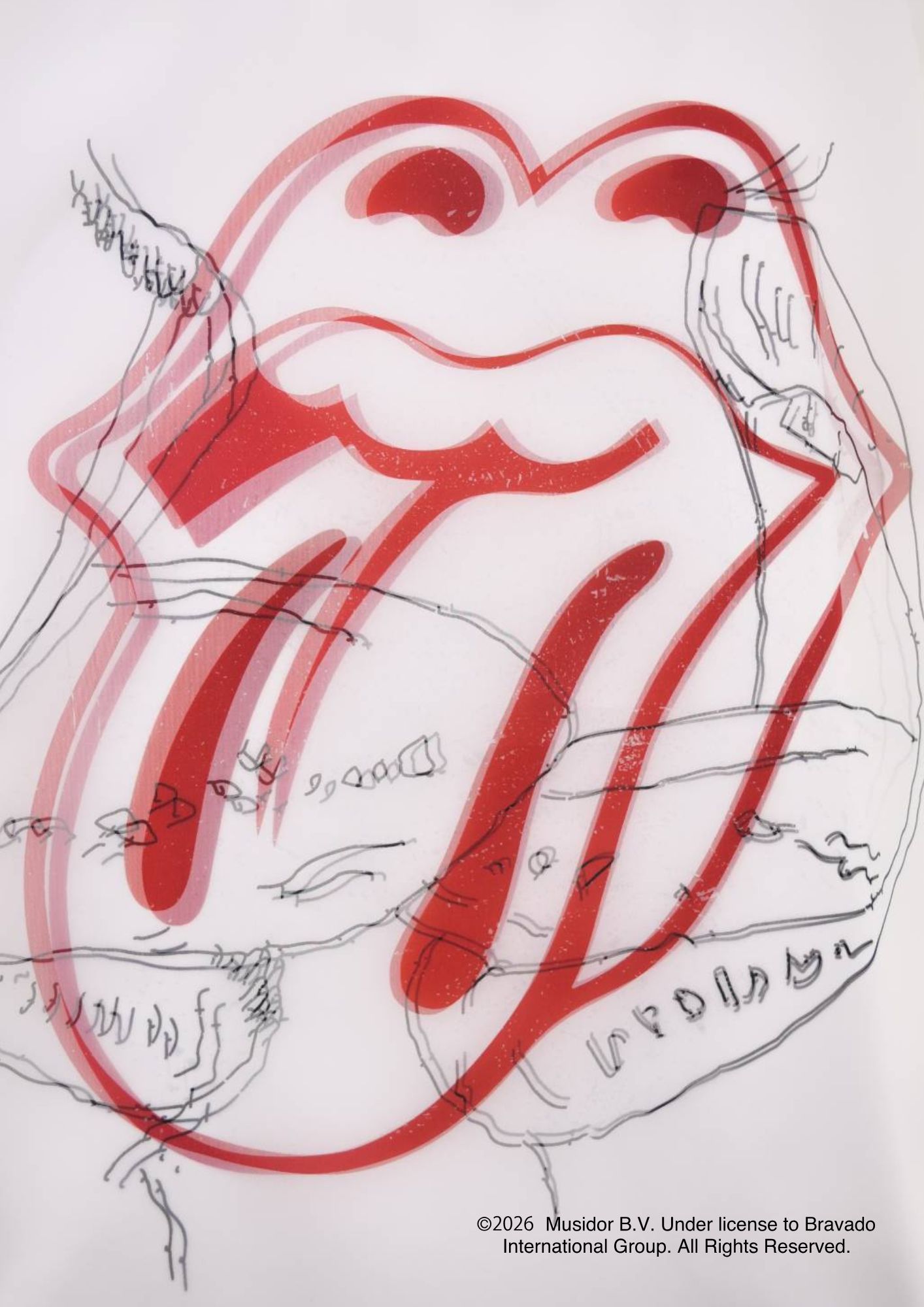 【The Rolling Stone】 RS No.9 CARNABYコラボレーション / TR-133 RS LIP&TONG SKETCHES  / 3DTシャツ/ WHITE/ ユニセックス