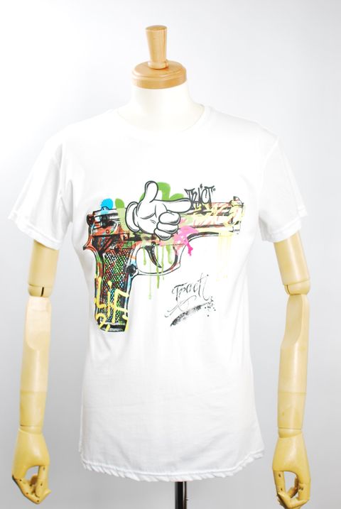 TR158M /GRAFFITI PISTOL / WHITE / グラフィティーTシャツ / アート / MADE IN ITALY