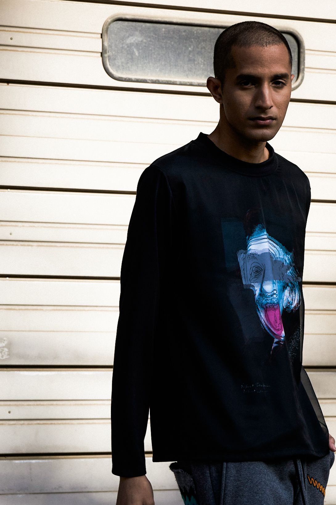 MX-1195 3D T EINSTEIN  / BLACK / 3D 長袖 Tシャツ / MADE IN JAPAN / 国産