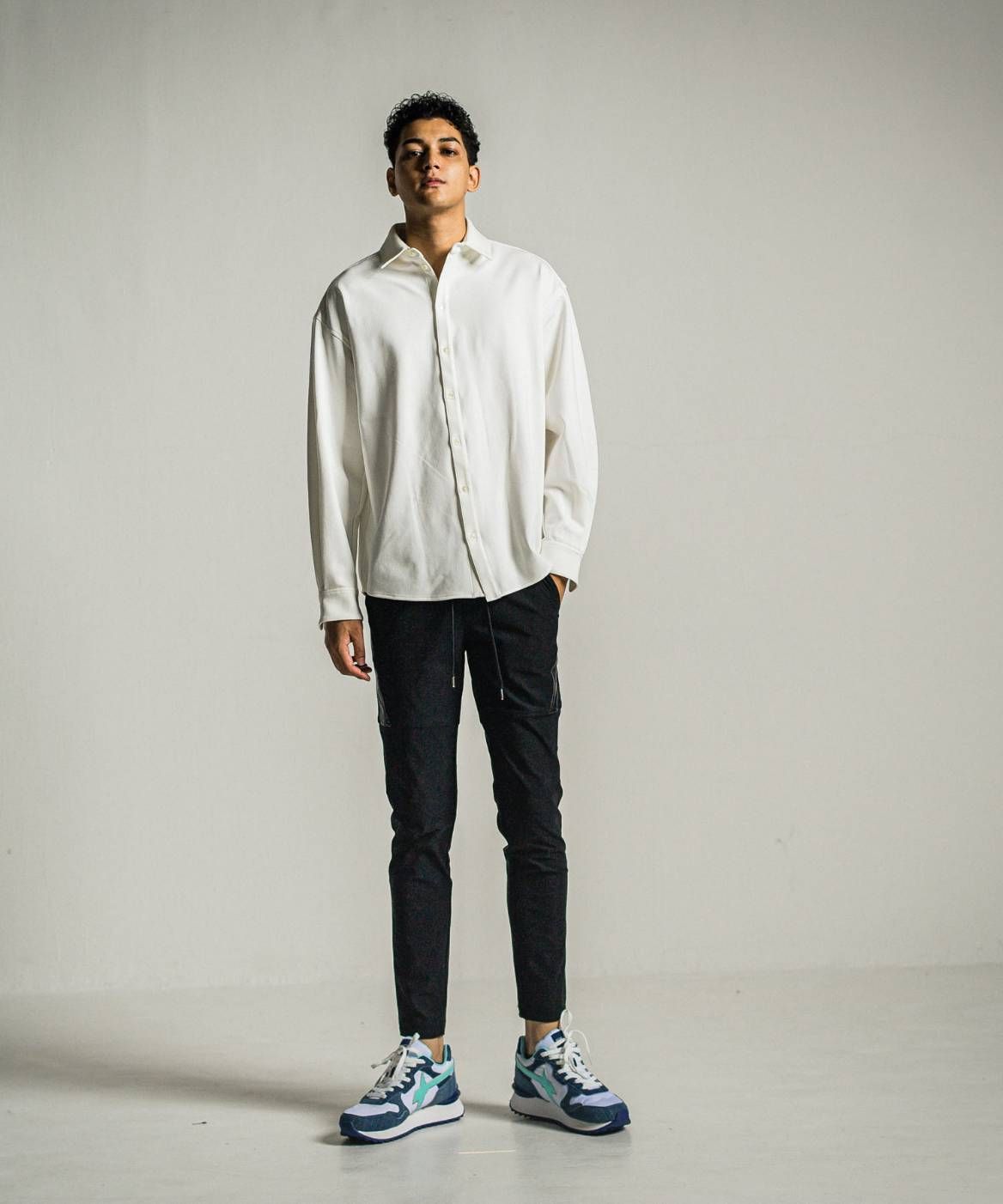 【コラボスニーカー】 W6YZ×RESOUNDCLOTHING / デニムスニーカー / ローカット / YAK-M RESOUND CLOTHING / JEANS-WHITE-TIFFANY【40-1C16】