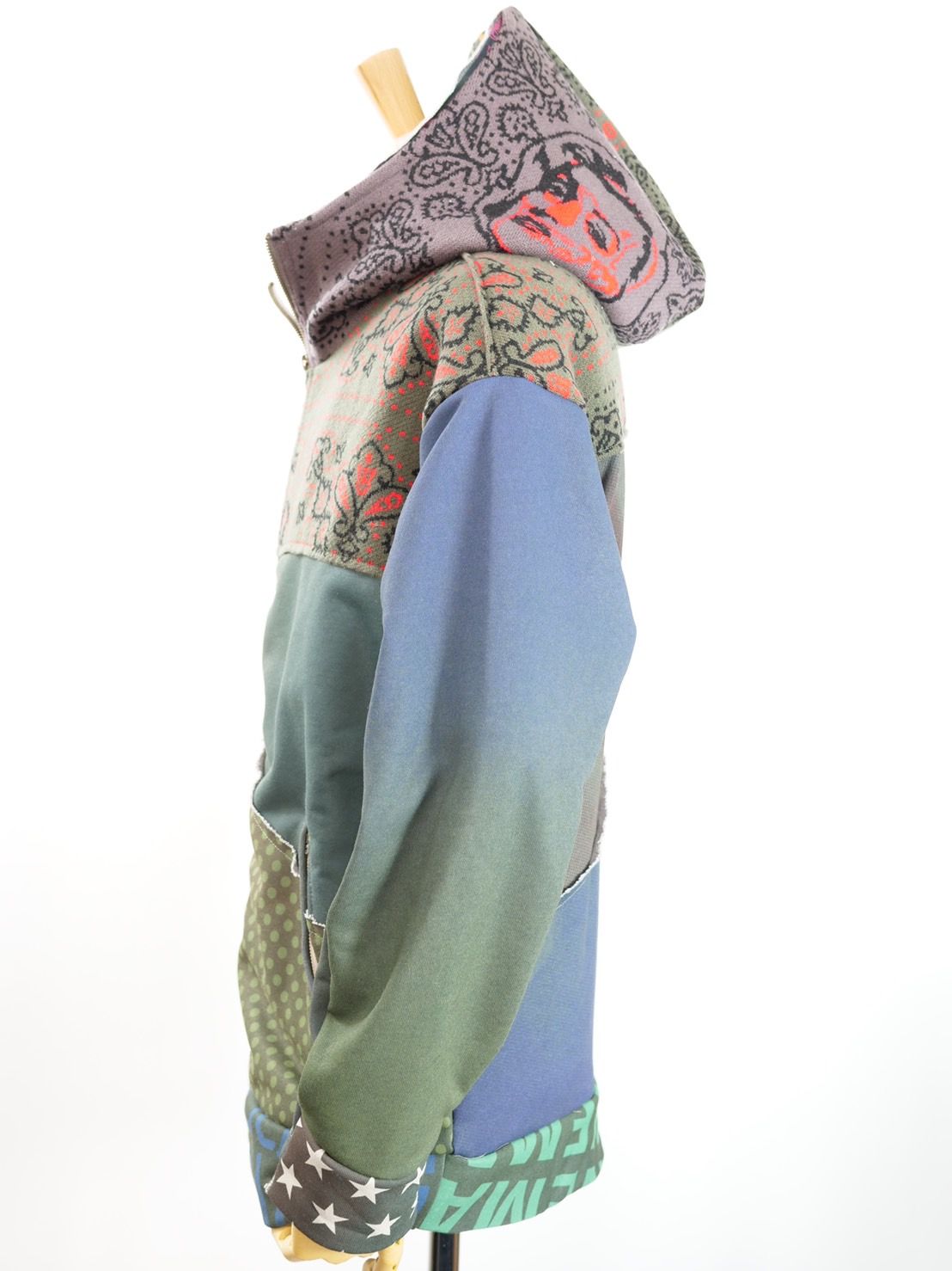 【異素材を組み合わせた逸品】ONE-1009 / HOODED BLOUSON / レイヤードZIPパーカー