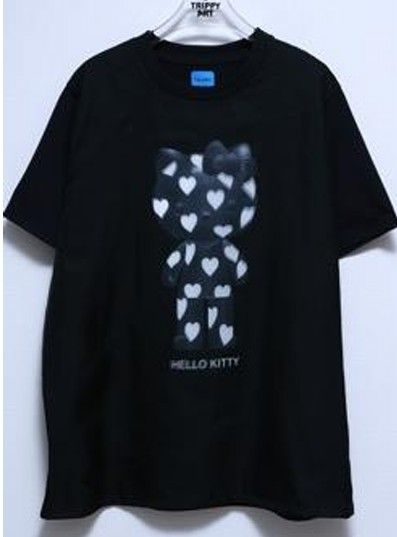 【3Dハローキティデザイン】TR-028 アートTシャツ / サンリオコラボ / BLACK / ユニセックス