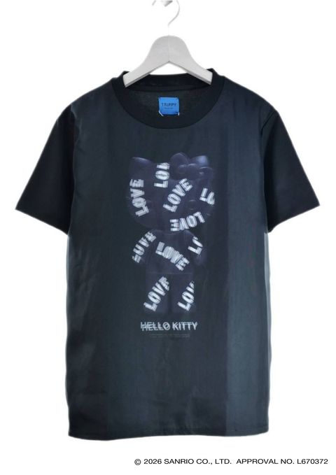 【HELLO KITTY デザイン】TR-027 / 3DアートTシャツ / ハローキティ / BLACK / ユニセックス