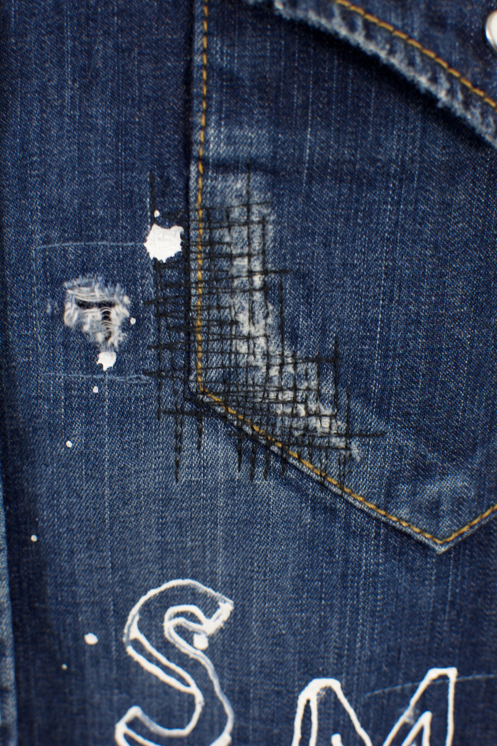 ONE-521 DENIM SHIRT  / デニムシャツ /  Hand Made / ハンドメイド  / ハンドペイント