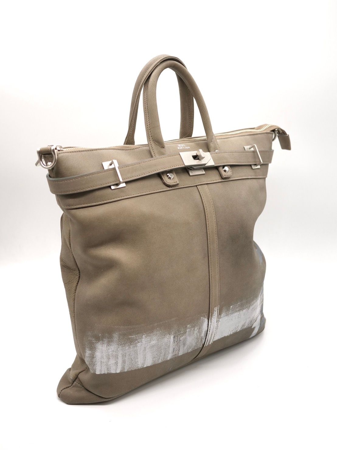 【M.U.L/ エムユーエル】本革（レザー） グレージュ / ヘルメットバック / 日本製 / Made in Japan / 2way Bag / ショルダートートBag / メンズ レディース 兼用 UNISEX