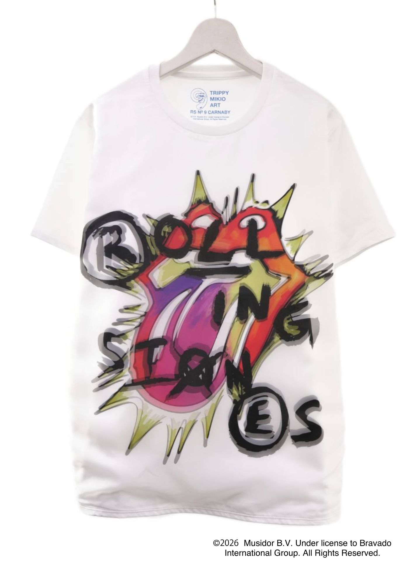 【The Rolling Stone】 RS No.9 CARNABYコラボレーション /TR-137 RS LIP&TONG ILLUST   3DTシャツ / WHITE / ユニセックス