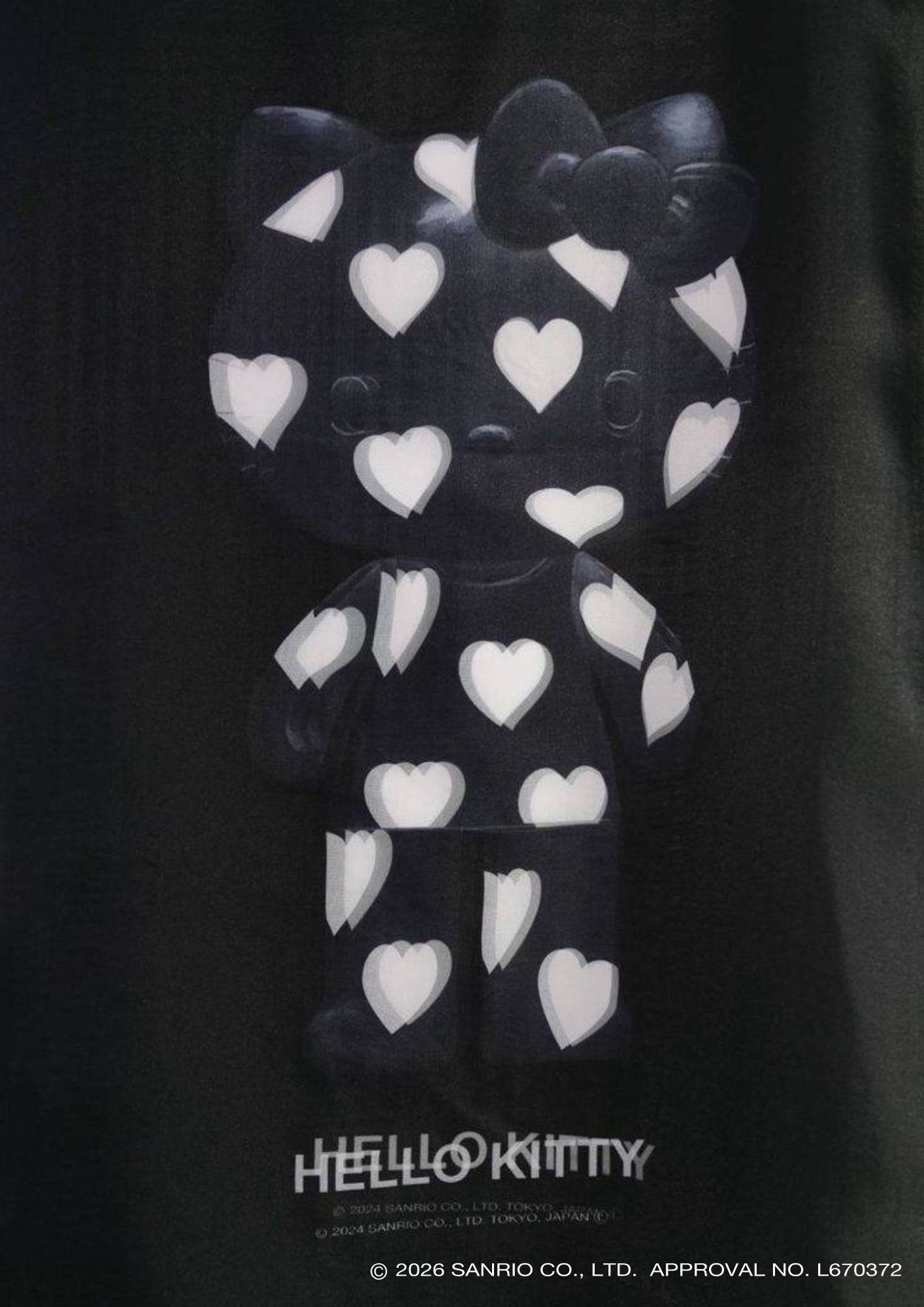【HELLO KITTY デザイン】TR-028 / 3DアートTシャツ /ハローキティ /BLACK / ユニセックス