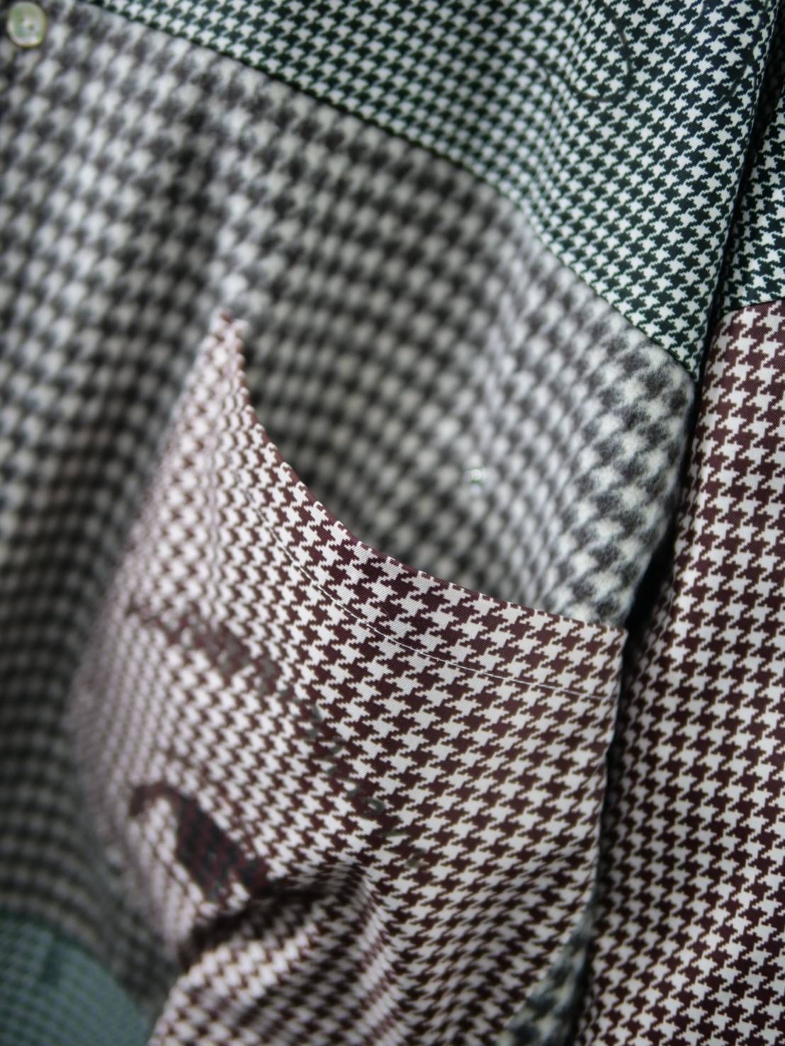 異なるチドリ柄を組み上げたモードシャツ｜40代からの大人に似合う一着｜オーバーサイズ｜ユニセックス