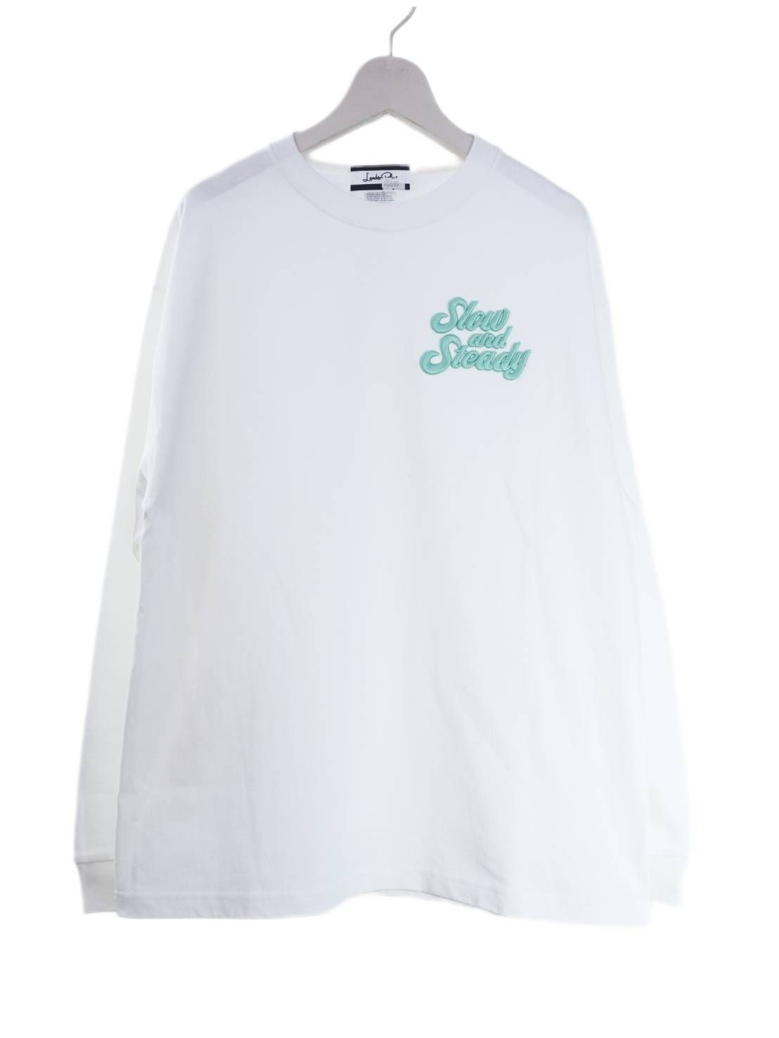 【3D刺繍】LANDER BLUE オリジナル / 長袖T刺繍Tシャツ / 高品質な厚手Tシャツ / 9オンス / ビックシルエット / ヘビーウェイトTシャツ / ヘビーオンスTシャツ