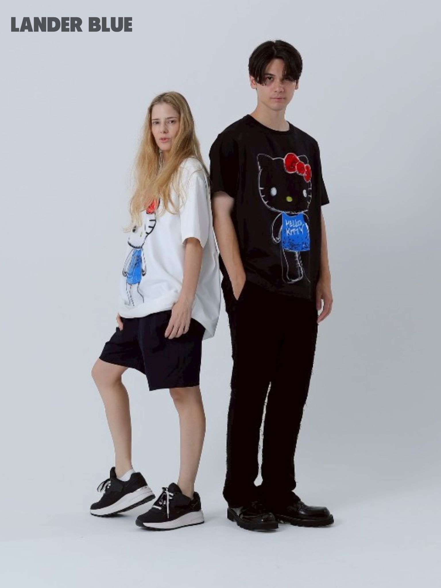 【3Dハローキティデザイン】TR-094 アートTシャツ / サンリオコラボ /BLACK/ ユニセックス