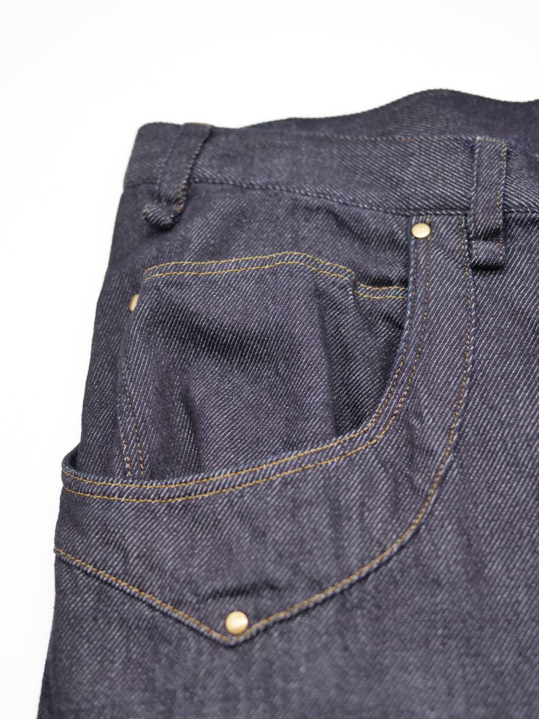 【バレルレッグデニム】 INDIGO / ワイドパンツ / デニムパンツ