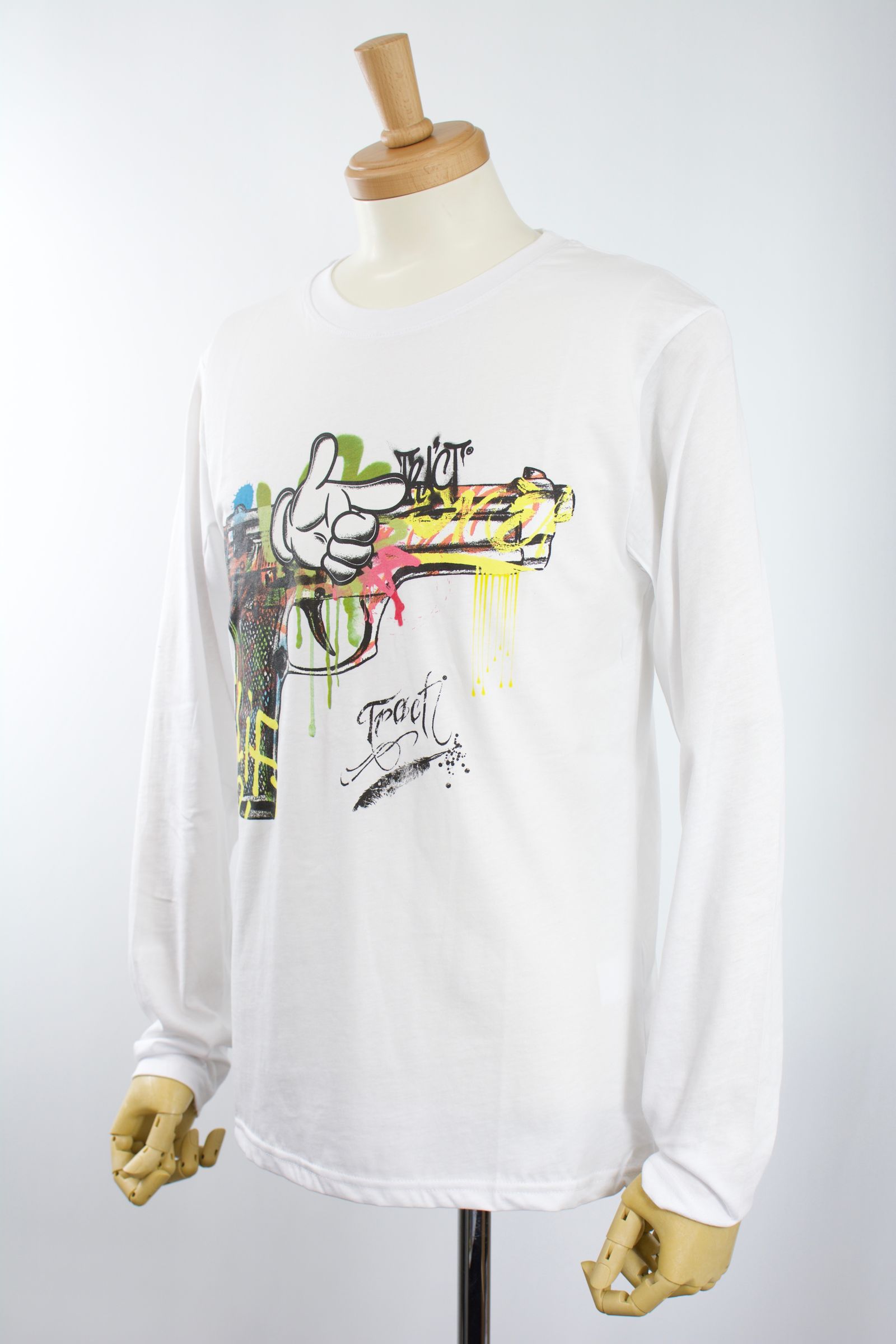 TR158MLS  / GRAFFITI PISTOL / WHITE / グラフィティーTシャツ / アート / MADE IN ITALY