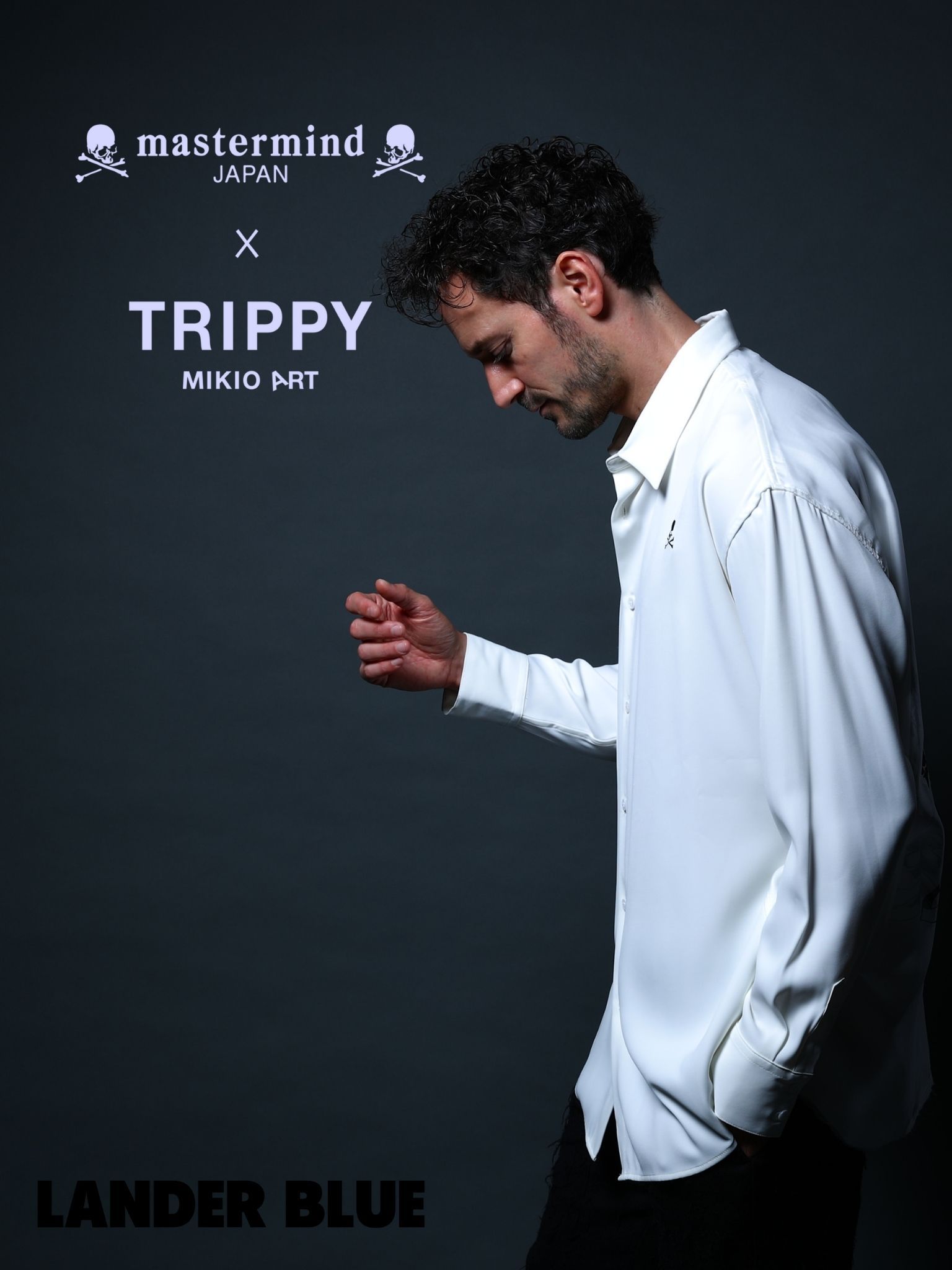 1月17日からの販売【mastermind JAPAN コラボレーション】 TRMM-4 ROCK STARS / SHIRT /WHITE/ 3Dアート/ UNISEX/