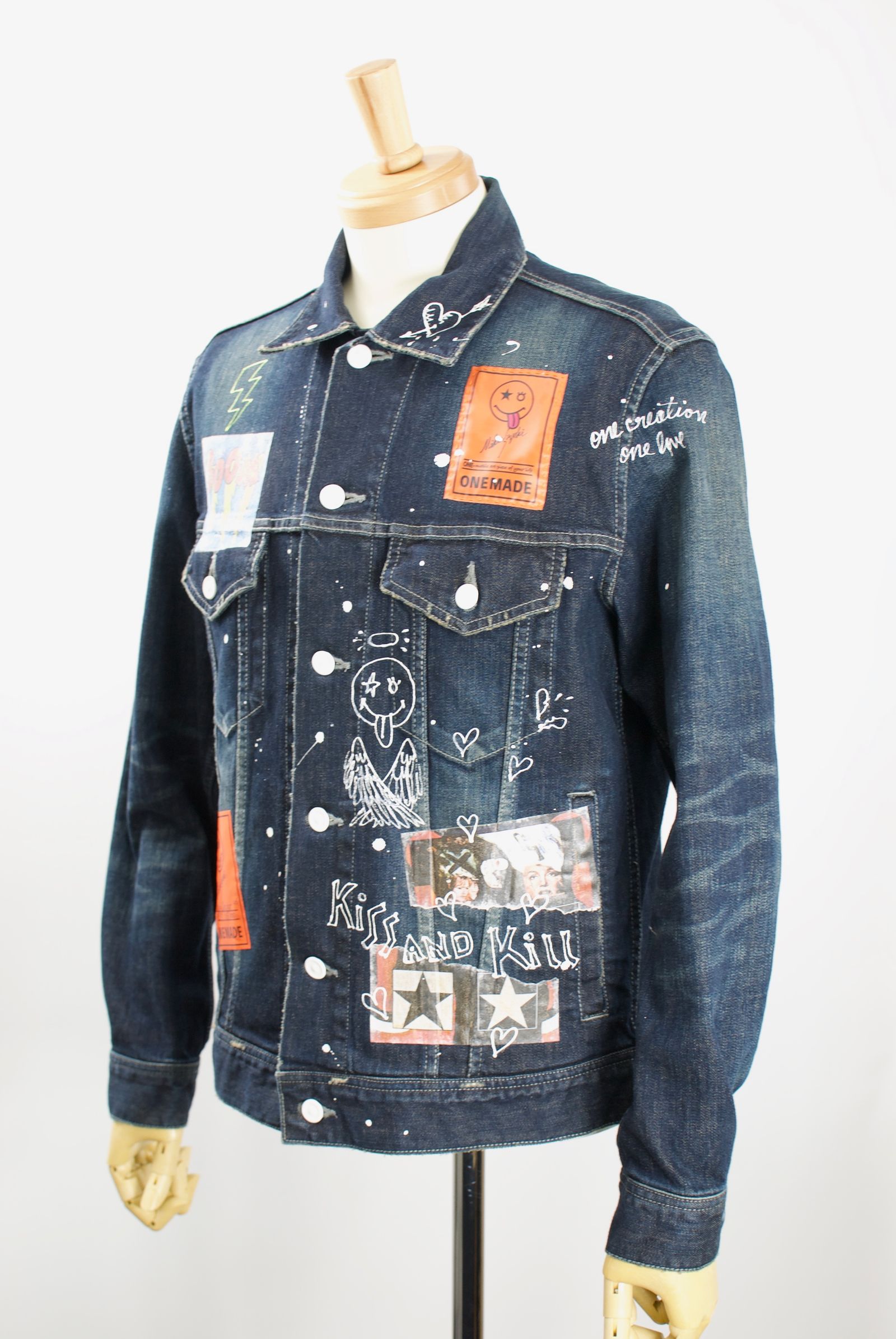 ONE-519 DENIM JACKET  / デニムジャケット /  Hand Made / ハンドメイド  / ハンドペイント